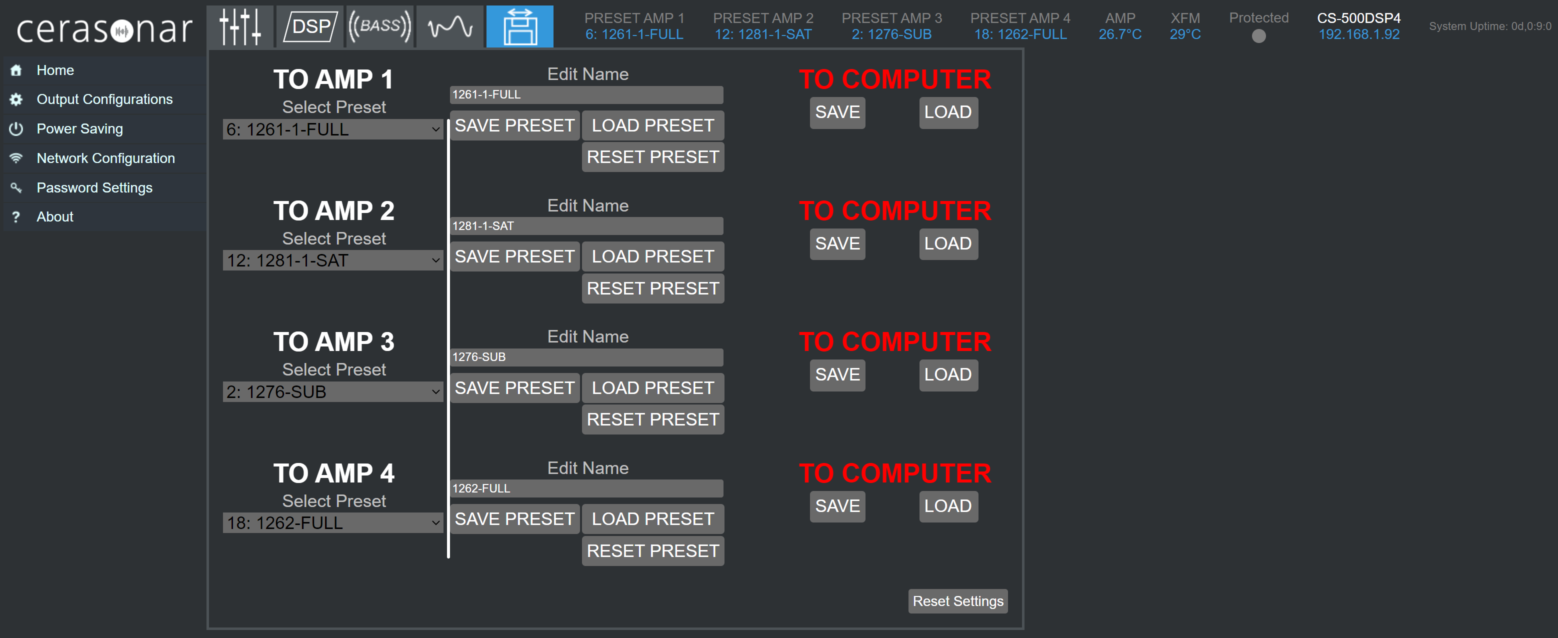 cs-500dsp4 v2 - presets